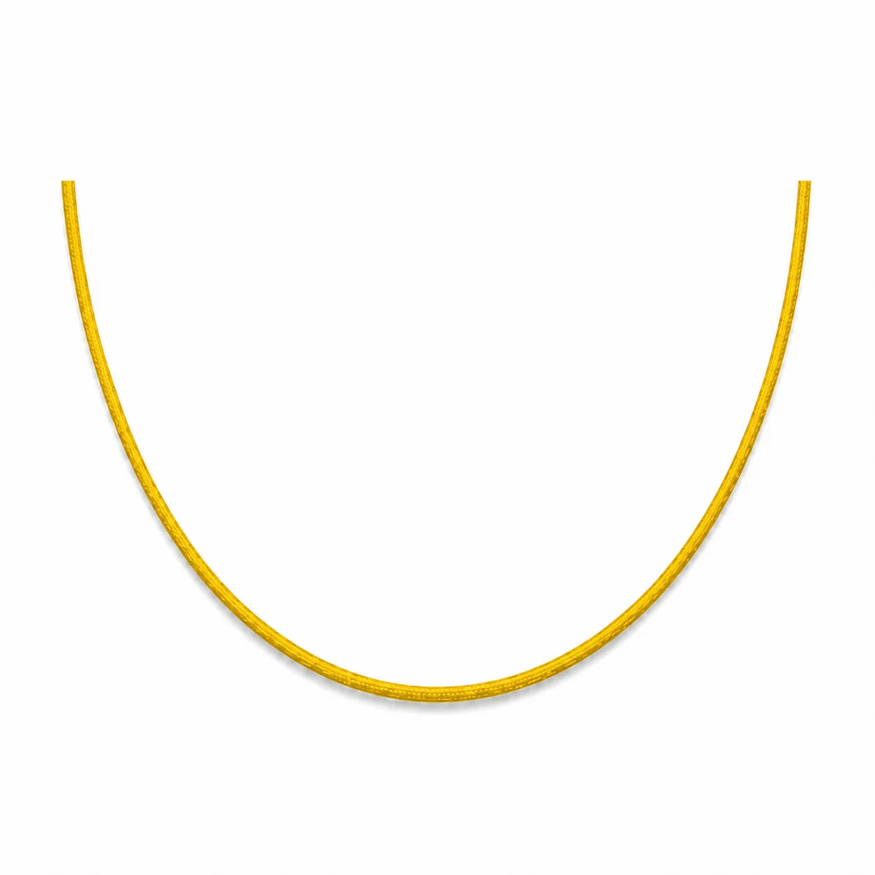 Collier en cordon nylon jaune avec fermoir