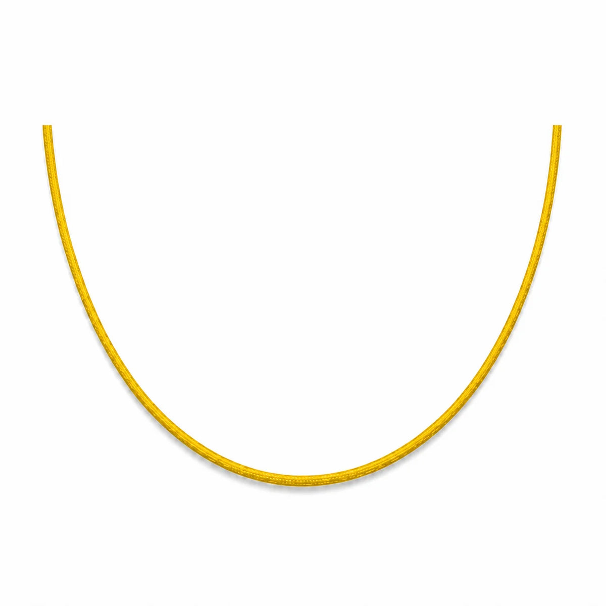 Collier en cordon nylon jaune avec fermoir