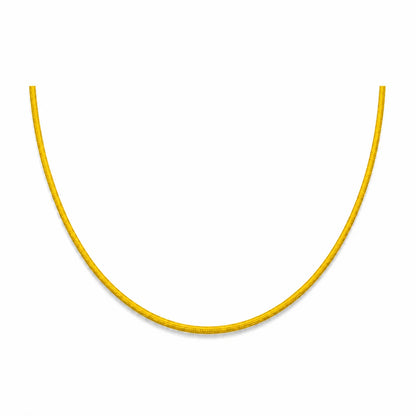 Collier en cordon nylon jaune avec fermoir