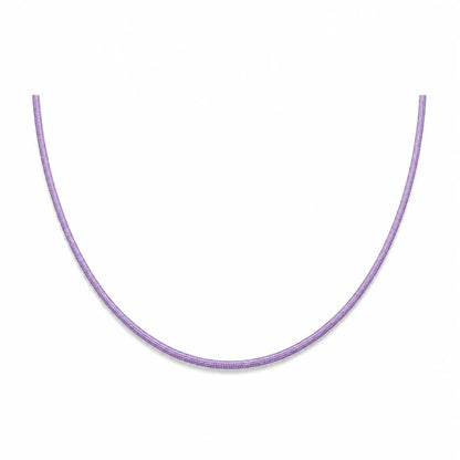 Collier en cordon  mauve avec fermoir 