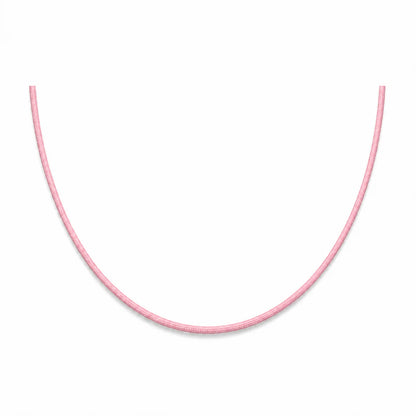 Collier en cordon  rose clair avec fermoir 