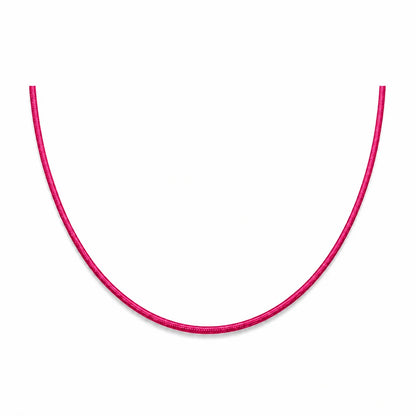Collier en cordon  rose framboise avec fermoir 