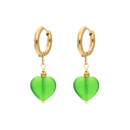 Boucles d'Oreilles Créoles Coeur Tendre Pomme