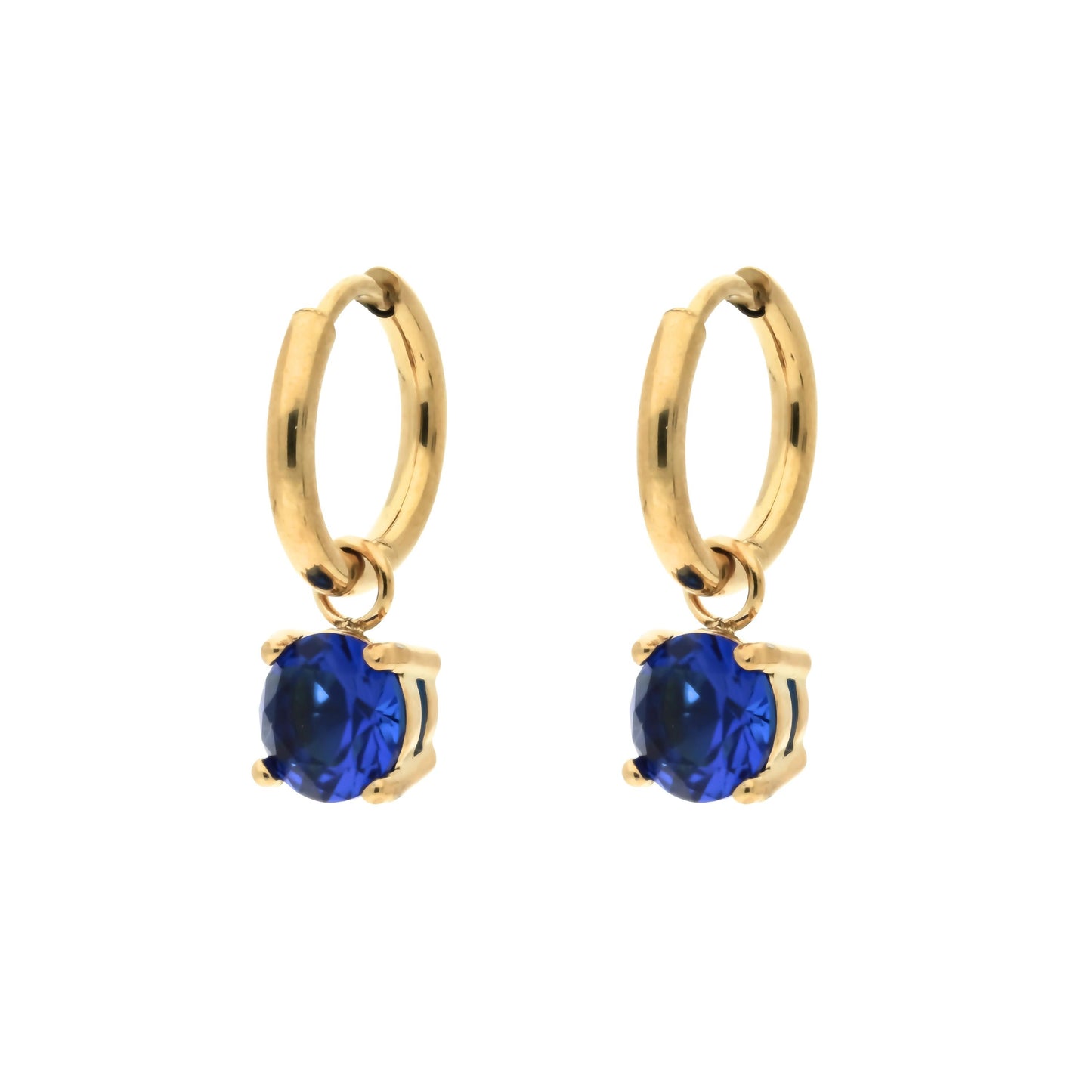 Boucles d'Oreilles Créoles Trendy Marine Doré