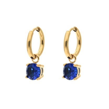 Boucles d'Oreilles Créoles Trendy Marine Doré