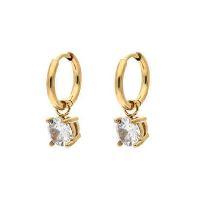 Boucles d'Oreilles Créoles Trendy Transparentes Doré
