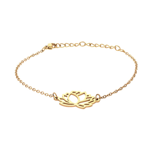 Bracelet Chaîne Lotus Doré