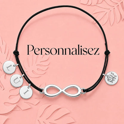 photo bracelet cordon ajustable avec médailles à personnaliser avec une gravure
