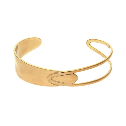 Bracelet jonc doré en acier inoxydable Estelle, vue de face