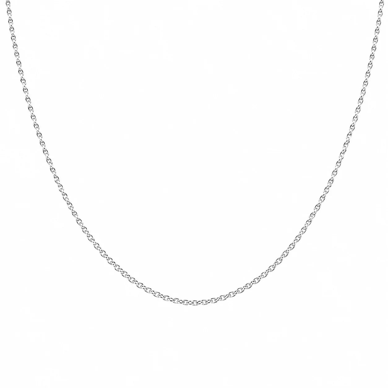 Chaîne simple en acier inoxydable disponible en finition argentée, bijou minimaliste 45 ou 60 cm