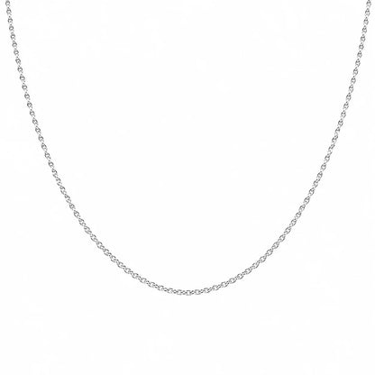 Chaîne simple en acier inoxydable disponible en finition argentée, bijou minimaliste 45 ou 60 cm