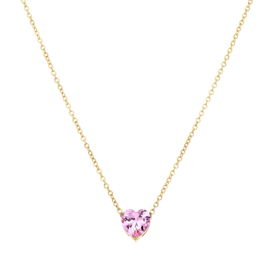 Collier cœur rose doré Eternity en acier inoxydable, vue de face