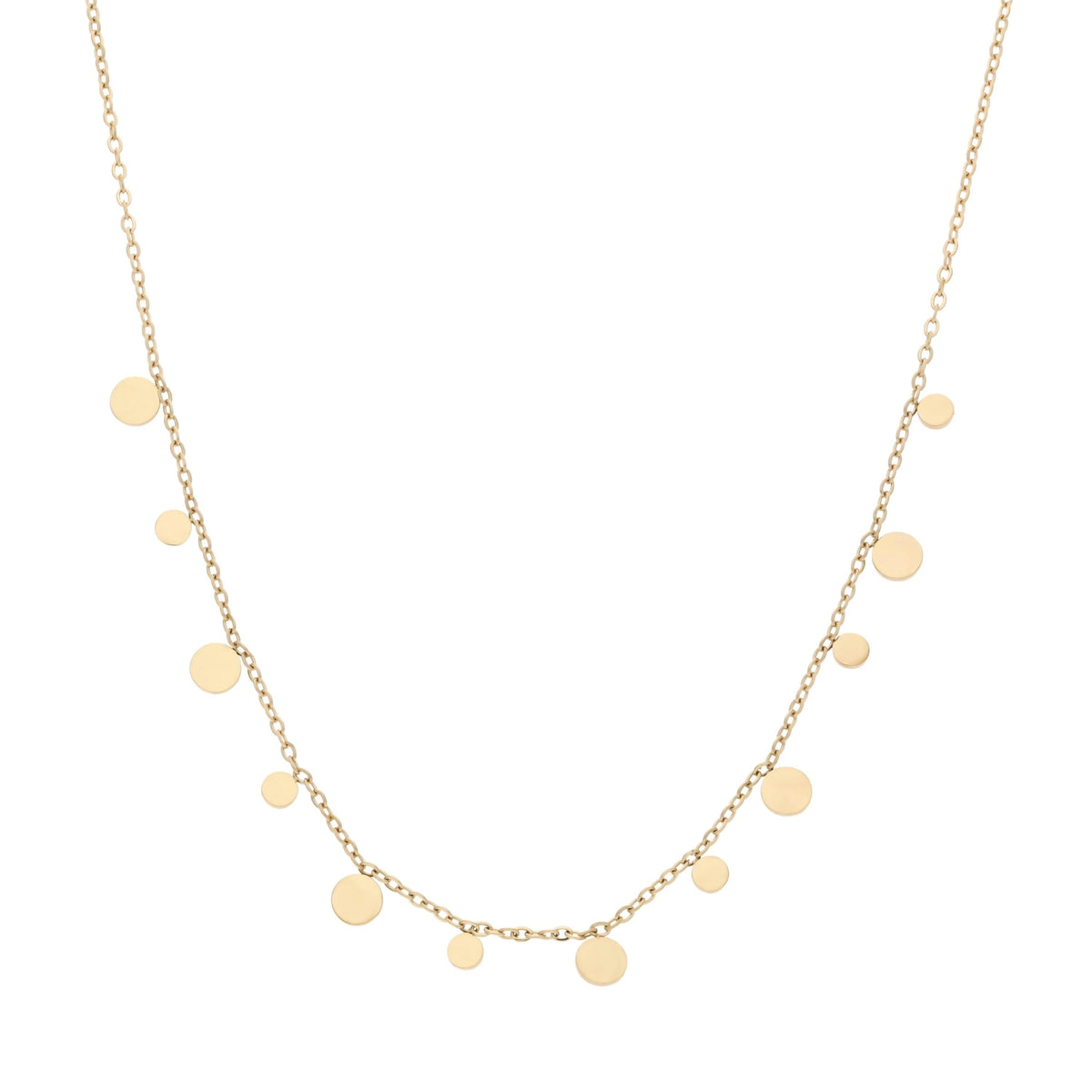Collier doré à pampilles Kera en acier inoxydable, vue de face