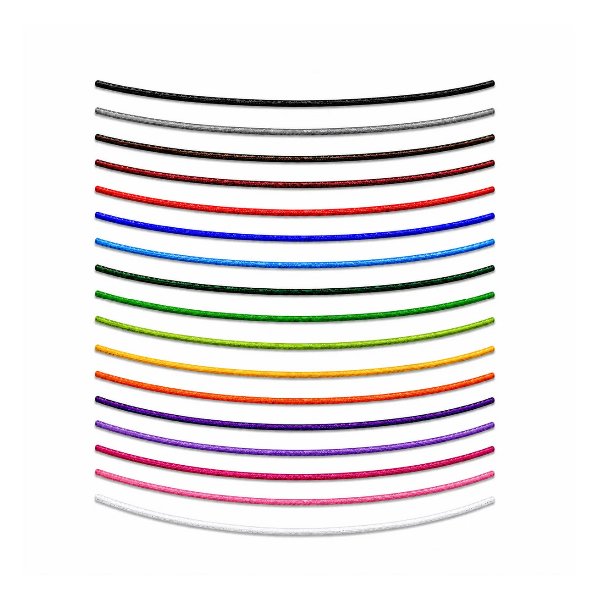 Palette complète de 17 couleurs de cordons, collier en nylon hypoallergéniques