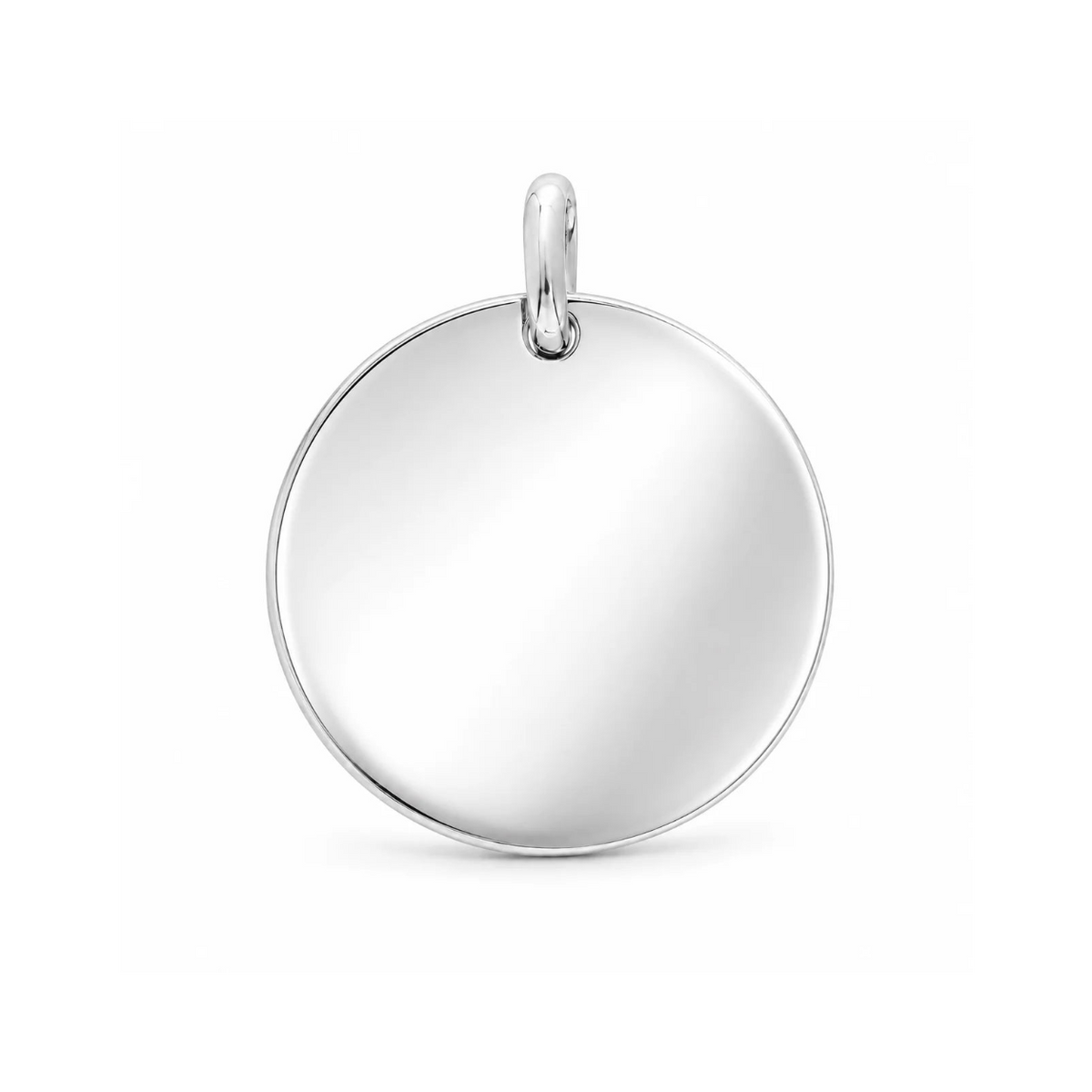 Médaille de 30mm en acier inoxydable finition argentée – bijou gravable personnalisable