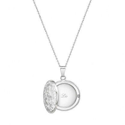 Médaillon argenté gravé pour collier acier inoxydable Les Inséparables