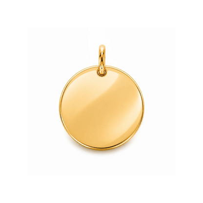 Médaille à graver 15mm en acier inoxydable doré avec surface lisse pour gravure nette