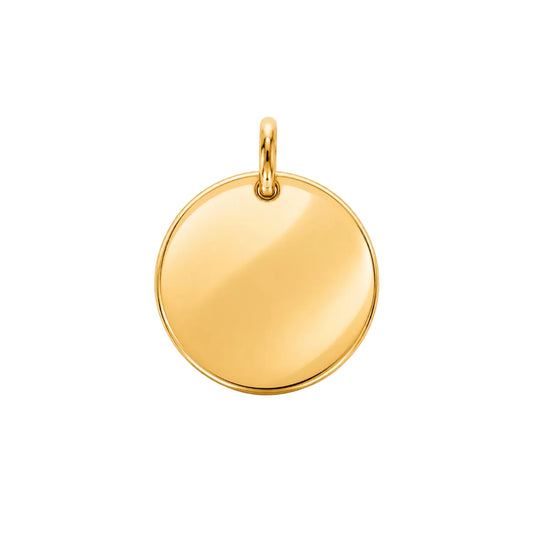 Médaille à graver 15mm en acier inoxydable doré avec surface lisse pour gravure nette