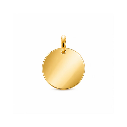 Petite médaille à graver 8mm en acier inoxydable doré avec surfaces lisses pour gravure personnalisée
