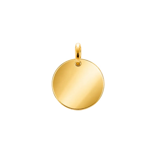 Petite médaille à graver 8mm en acier inoxydable doré avec surfaces lisses pour gravure personnalisée