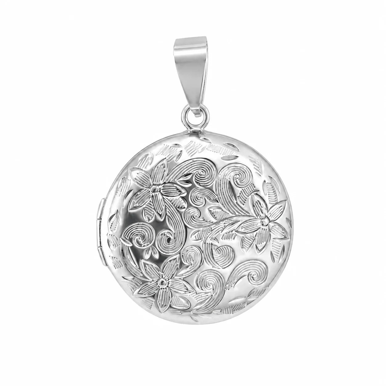 Médaillon ouvrable argenté de 26mm - Bijou inoxydable personnalisable