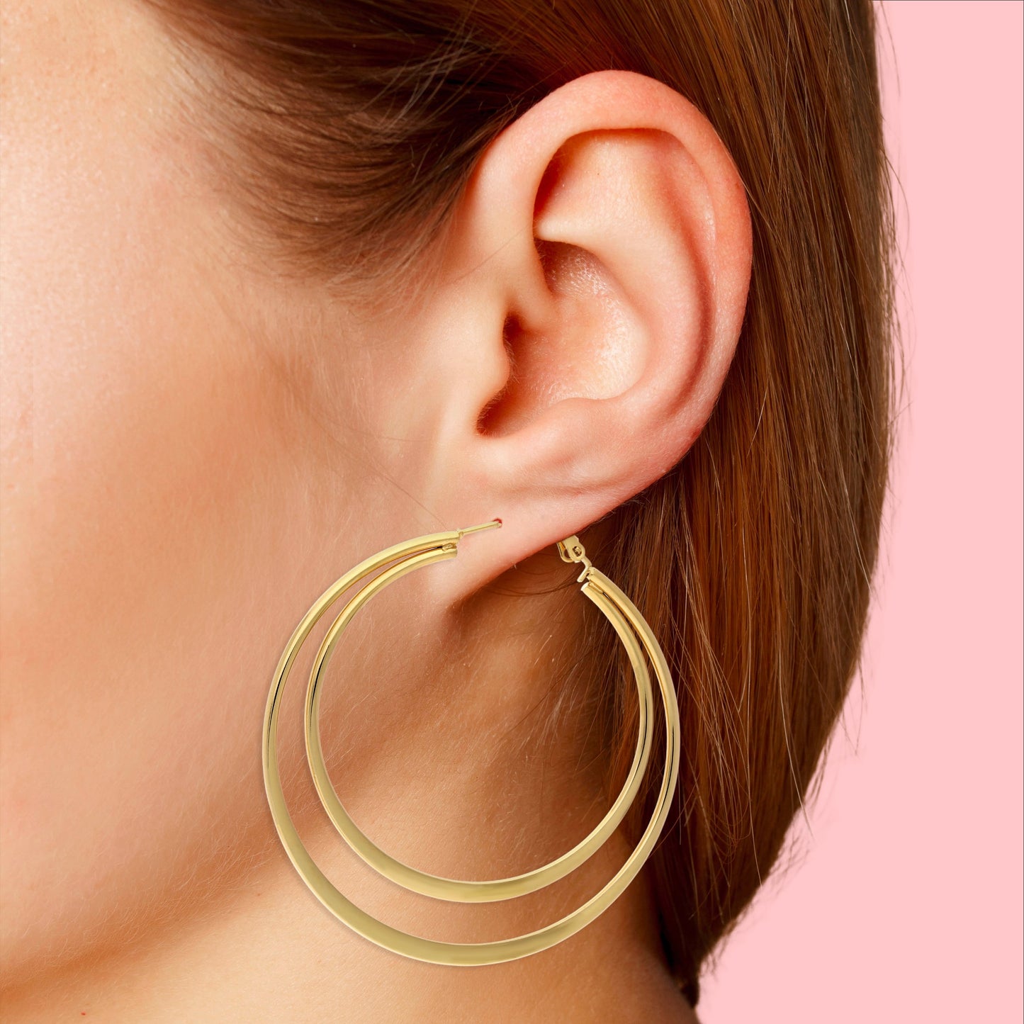 Boucles d'Oreilles Créoles Double Circle