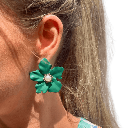 Photo Portée Boucles d'Oreilles Pendantes Alchémille 