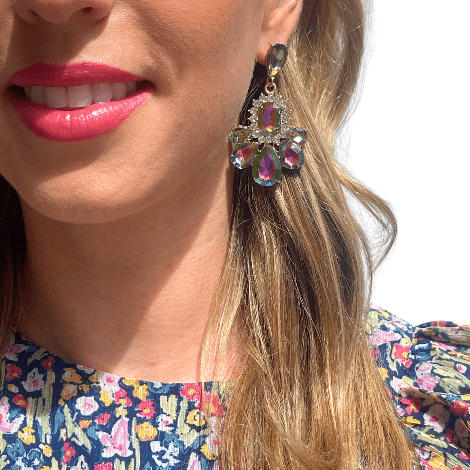 Photo Portée Boucles d'Oreilles Pendantes Cameleon