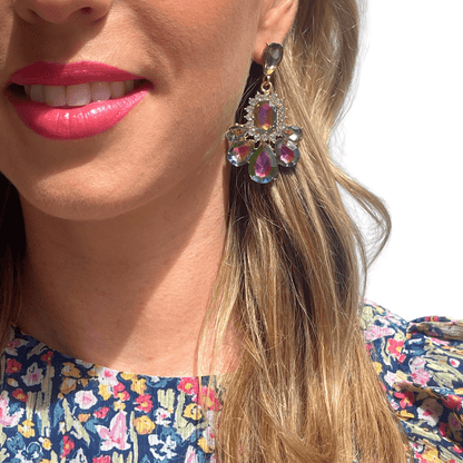 Photo Portée Boucles d'Oreilles Pendantes Cameleon