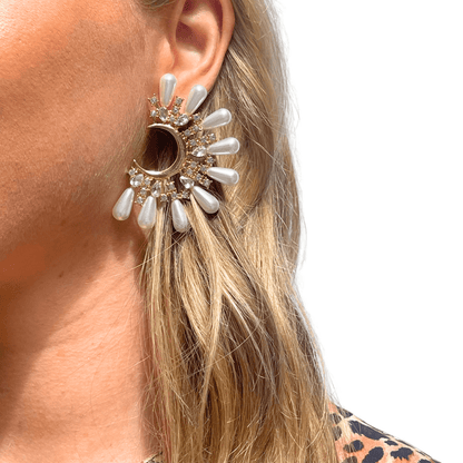 Photo Portée Boucles d'Oreilles Pendantes Luna 
