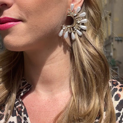 Vidéo Portée Boucles d'Oreilles Pendantes Luna