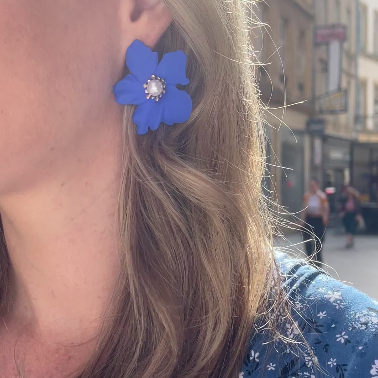 Vidéo Portée Boucles d'Oreilles Pendantes Agapanthe