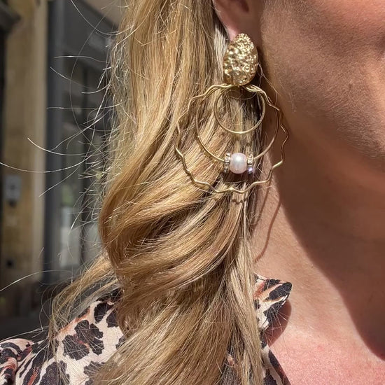 Vidéo Portée Boucles d'Oreilles Pendantes Aurum