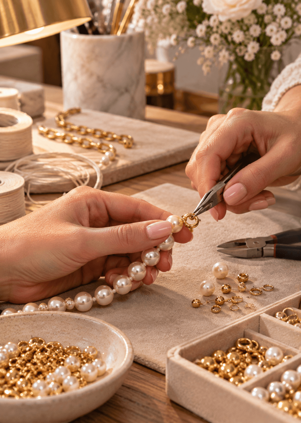 Renfilage de perles